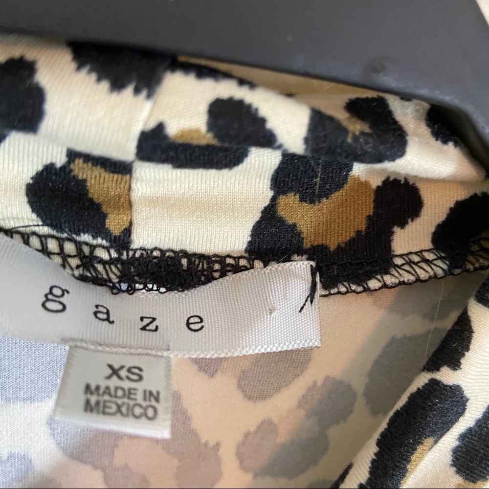 Gaze leopard mock neck long sleeve top size XS - Picture 2 of 10